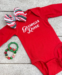 Red Name Onesie - Newborn to 24m
