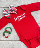 Red Name Onesie - Newborn to 24m