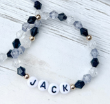 "First Day" Name Bracelet (SINGLE Bracelet) - Grayscale