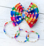"First Day" Name Bracelet (SINGLE Bracelet) - Rainbow