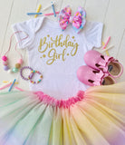 Girl's Birthday Tee - White
