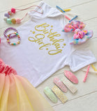 Girl's Birthday Tee - White