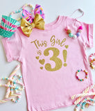 Girl's Birthday Tee - Pink