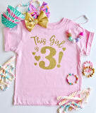 Girl's Birthday Tee - Pink