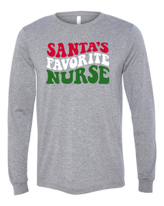 Santa's Favorite Nurse Long Sleeve Tee
