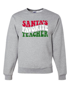 Santa's Favorite Teacher Crewneck Sweatshirt
