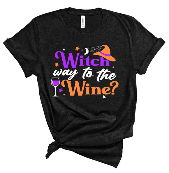 Witch Way to the Wine Adult Tee